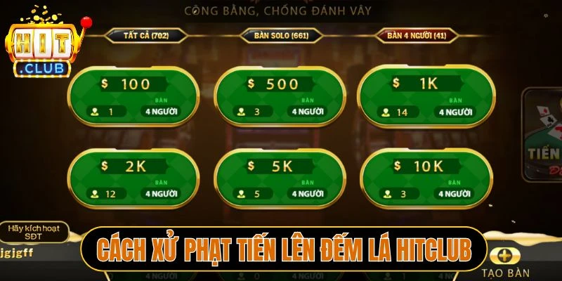 Cách xử phạt Tiến lên đếm lá Hitclub