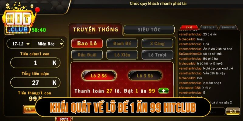 Khái quát về Lô đề 1 ăn 99 Hitclub