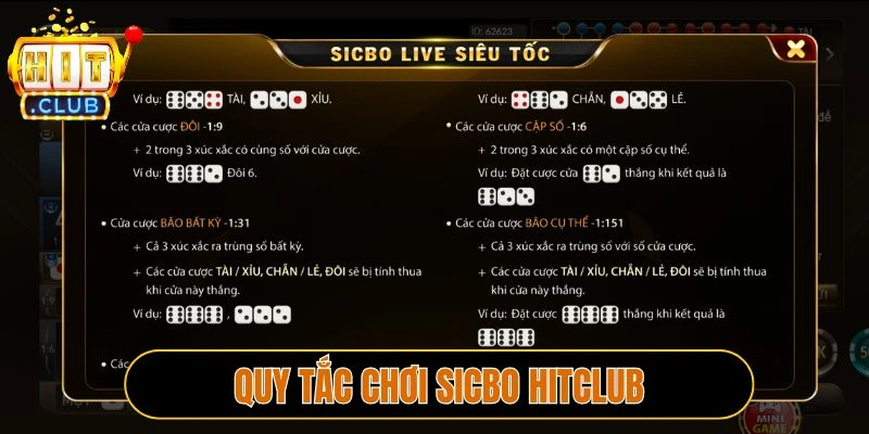 Quy tắc chơi Sicbo Hitclub